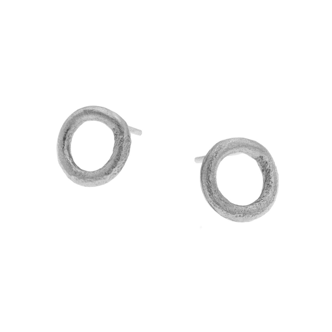 Silver Raw Circle Studs