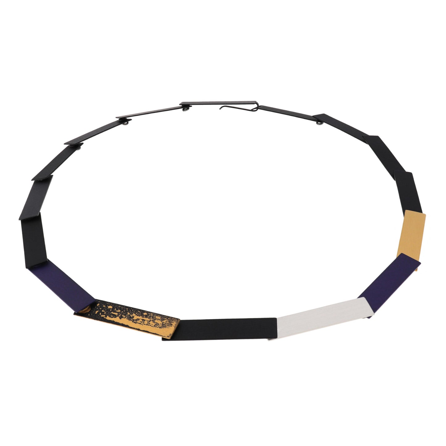 Stained Silver Rectangular Necklace