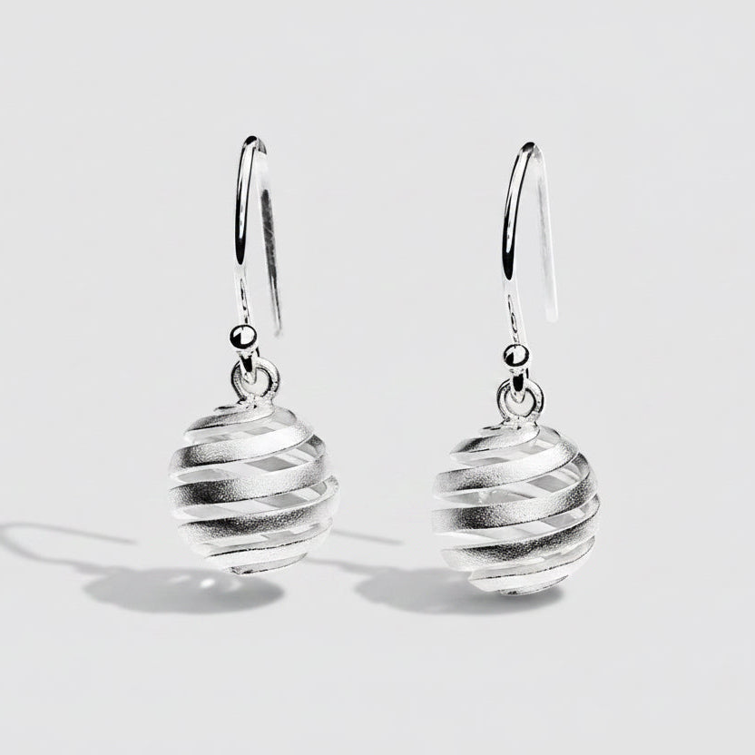 Spiral Ball Drop Earrings