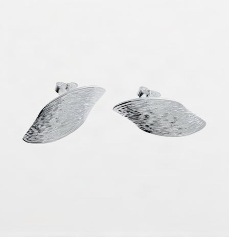 Silver Textured Wavy Drops