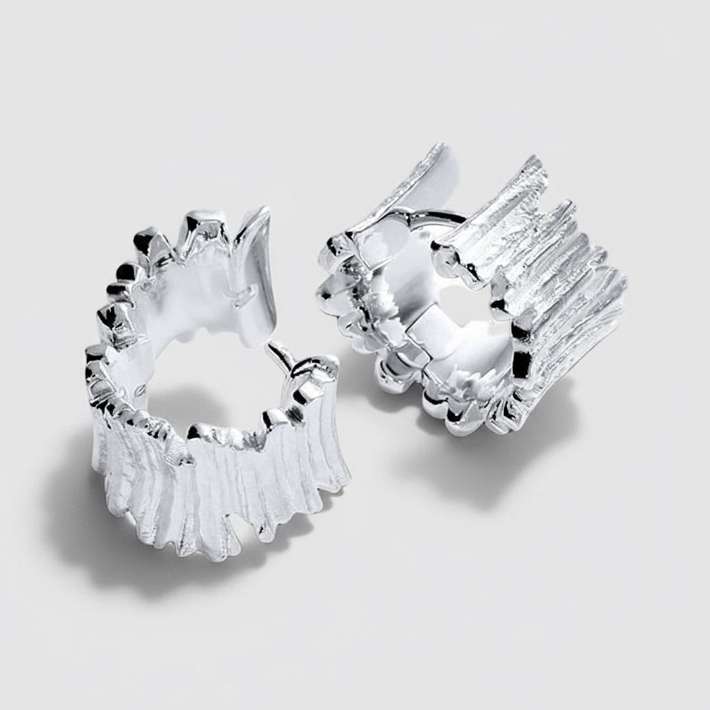 Wood Texture Creole Hoops