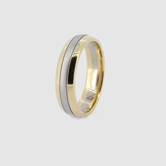 18ct Yellow and White Gold Band