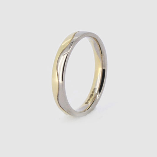 18ct White and Yellow Gold Wave Band