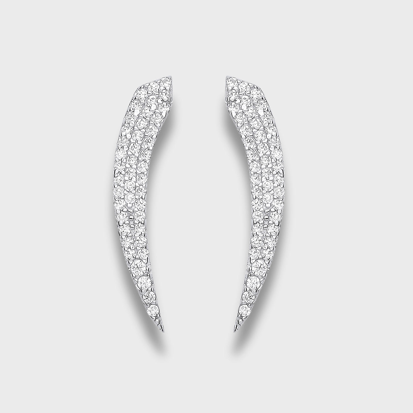 Silver CZ Fancy Cuff Stud Earring