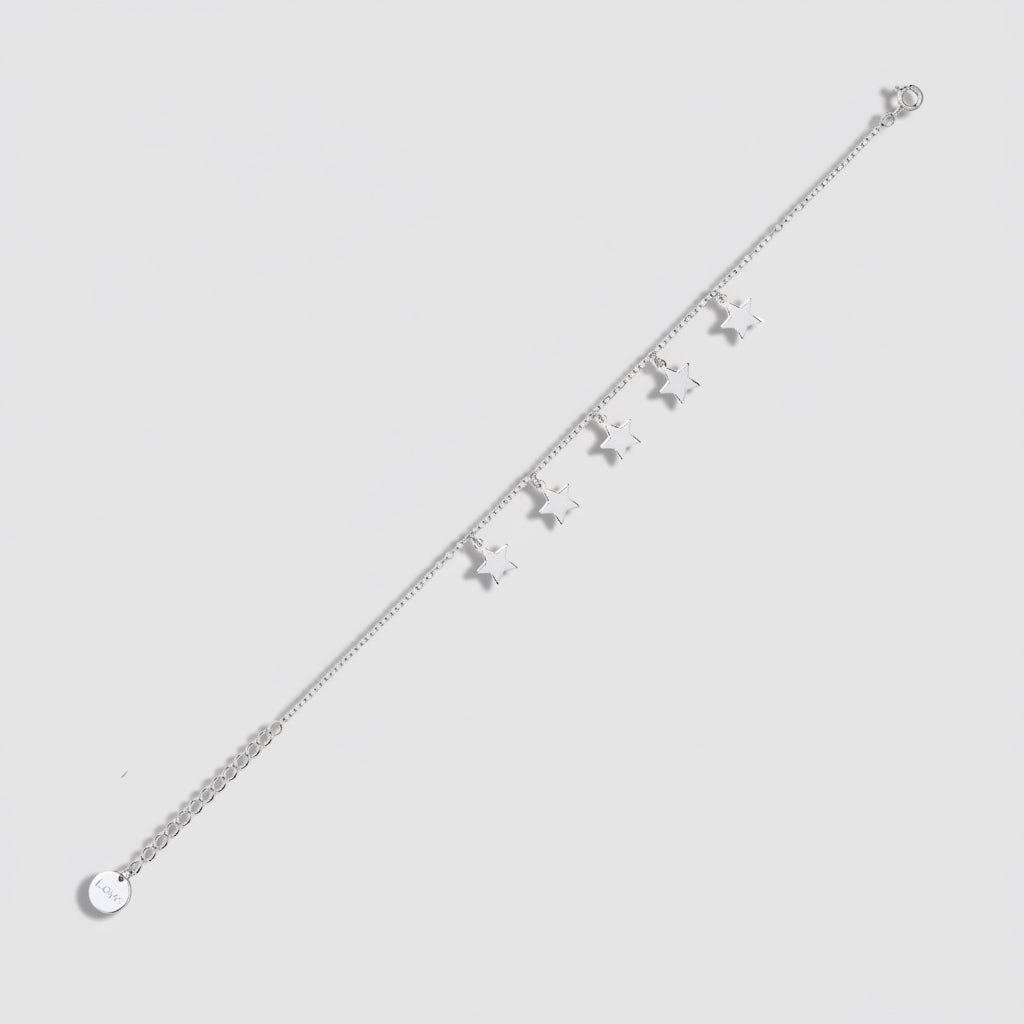 Silver Bracelet With Star Charms