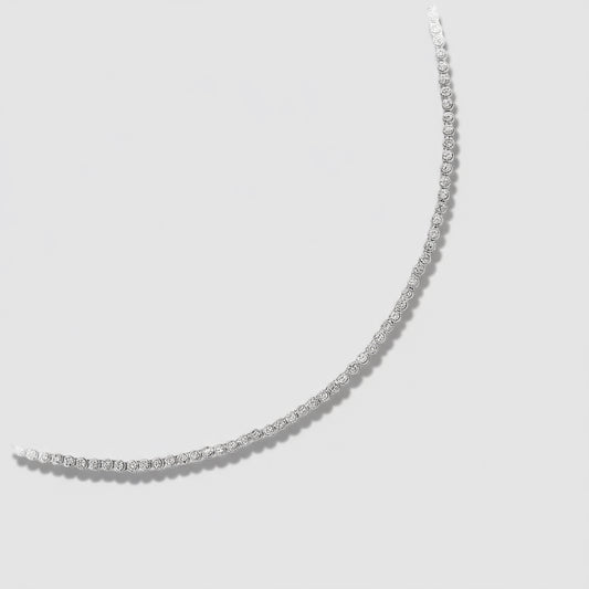 Diamond tennis necklace on a white background