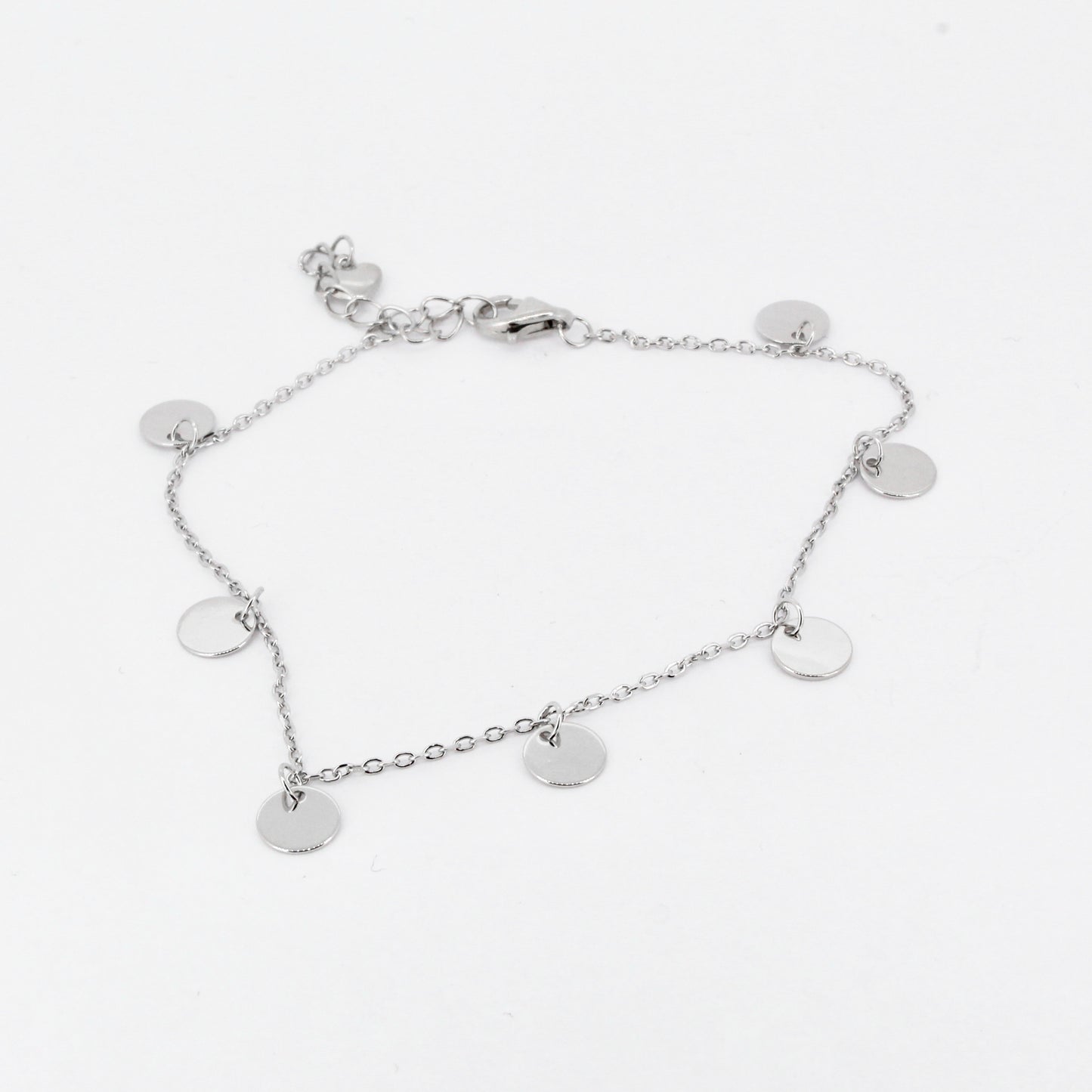 Silver Disc Charm Bracelet