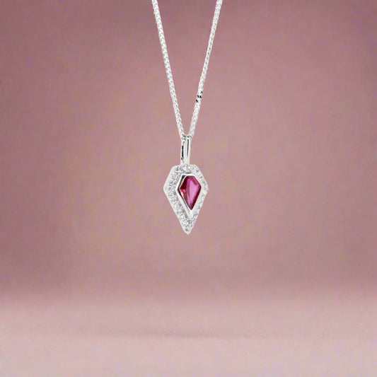Silver, Ruby and CZ Pendant