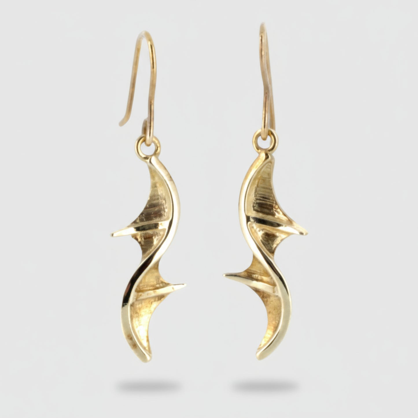 Gold Peace Bridge Drop Earrings