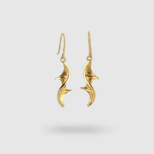 Gold Peace Bridge Drop Earrings