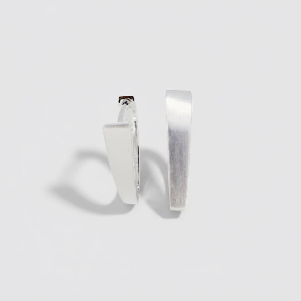 Small Brushed Hinged Creole Earrings