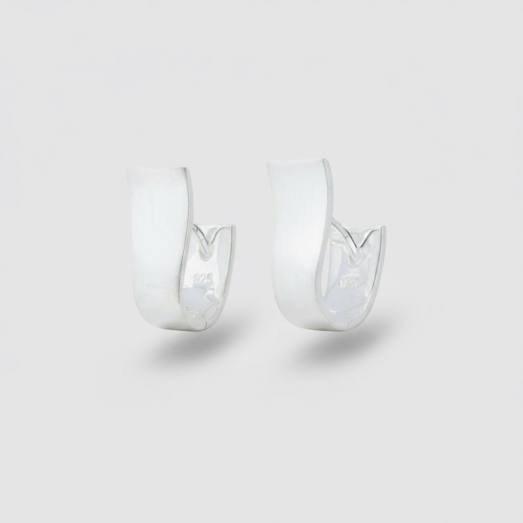 Brushed Silver Creoles