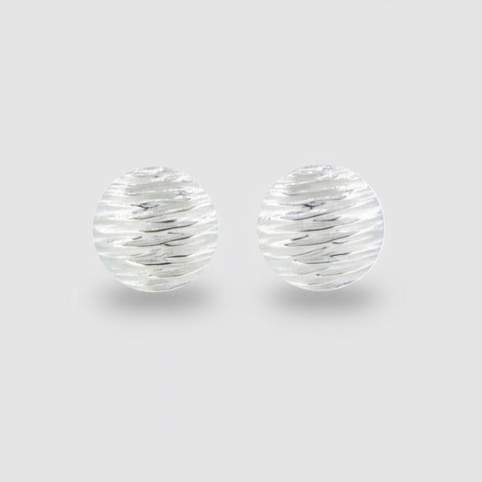Silver Wavy Studs