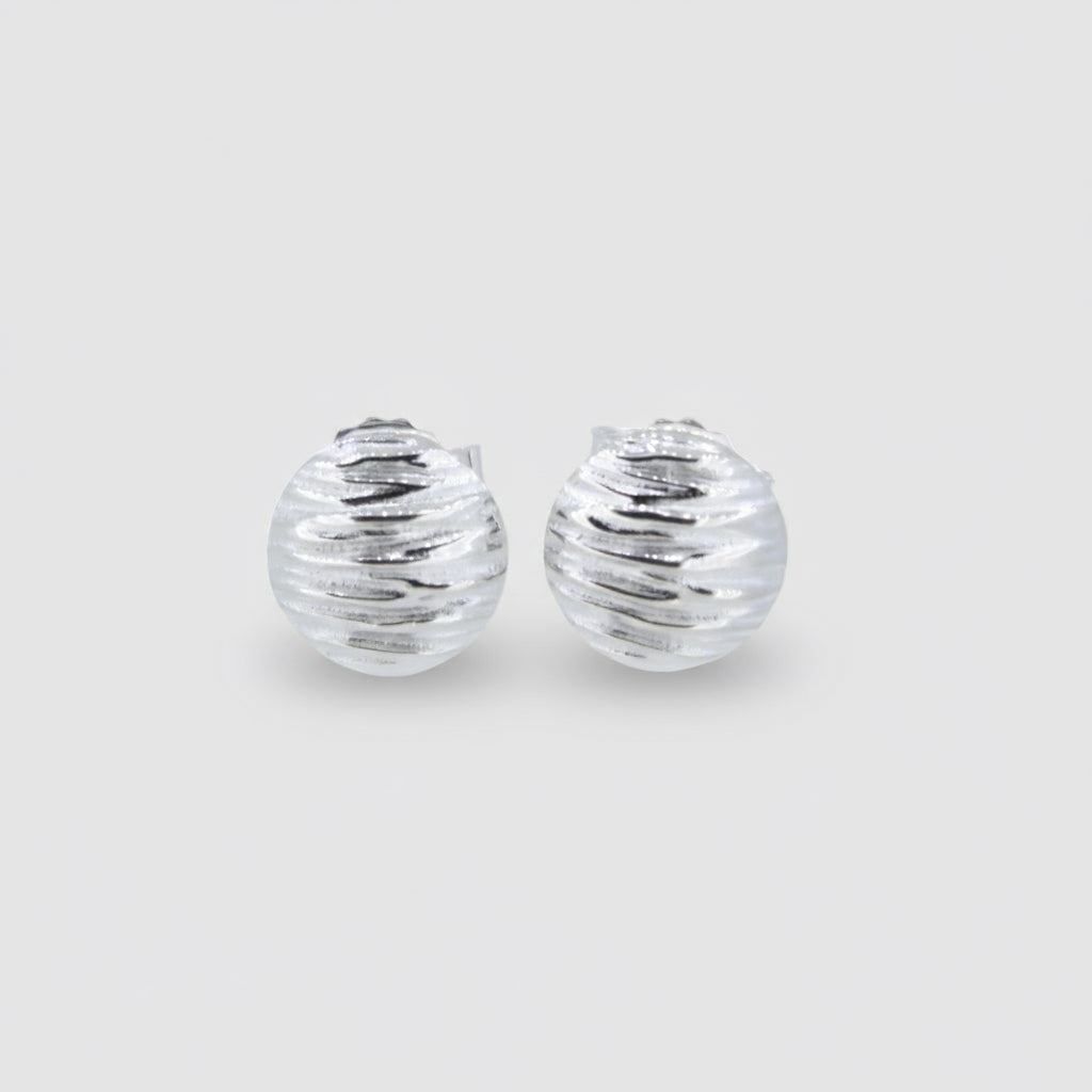 Silver Wavy Studs