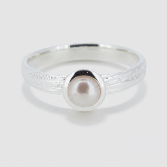 Textured Pearl Ring