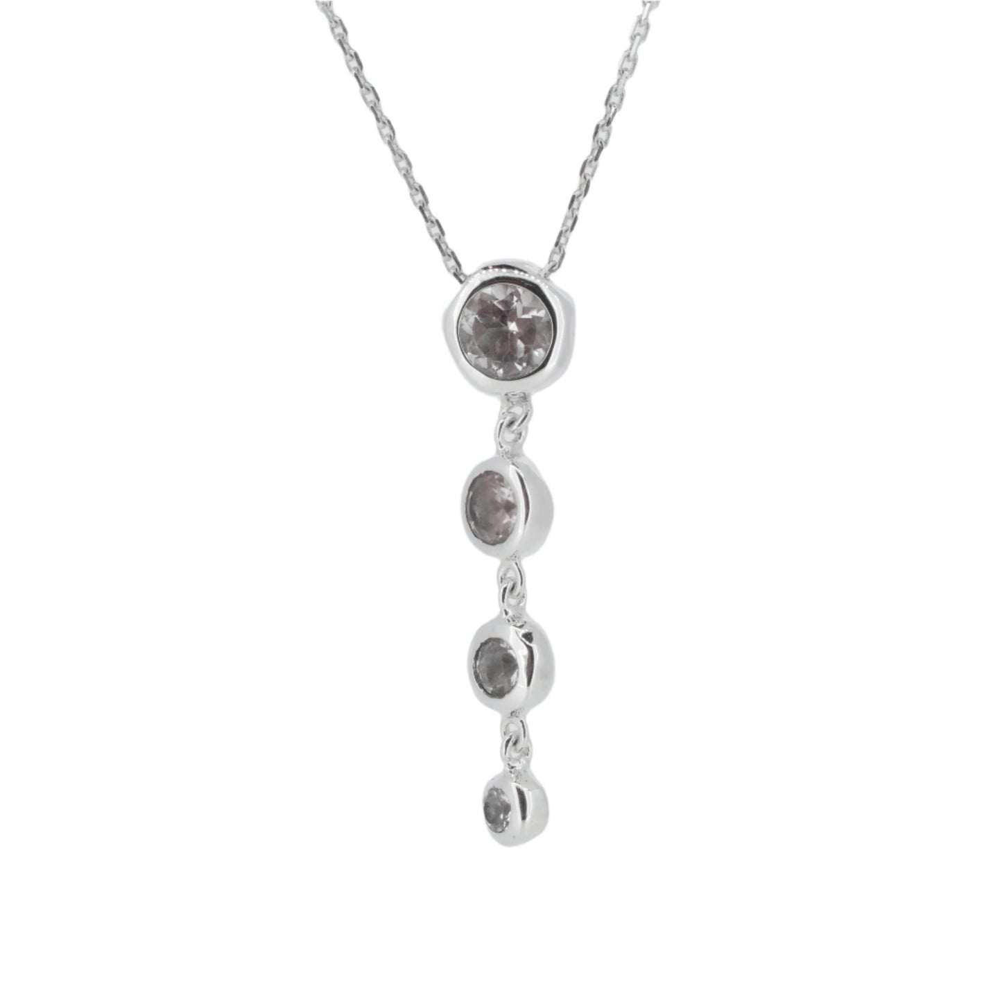 White Topaz Drop Necklace