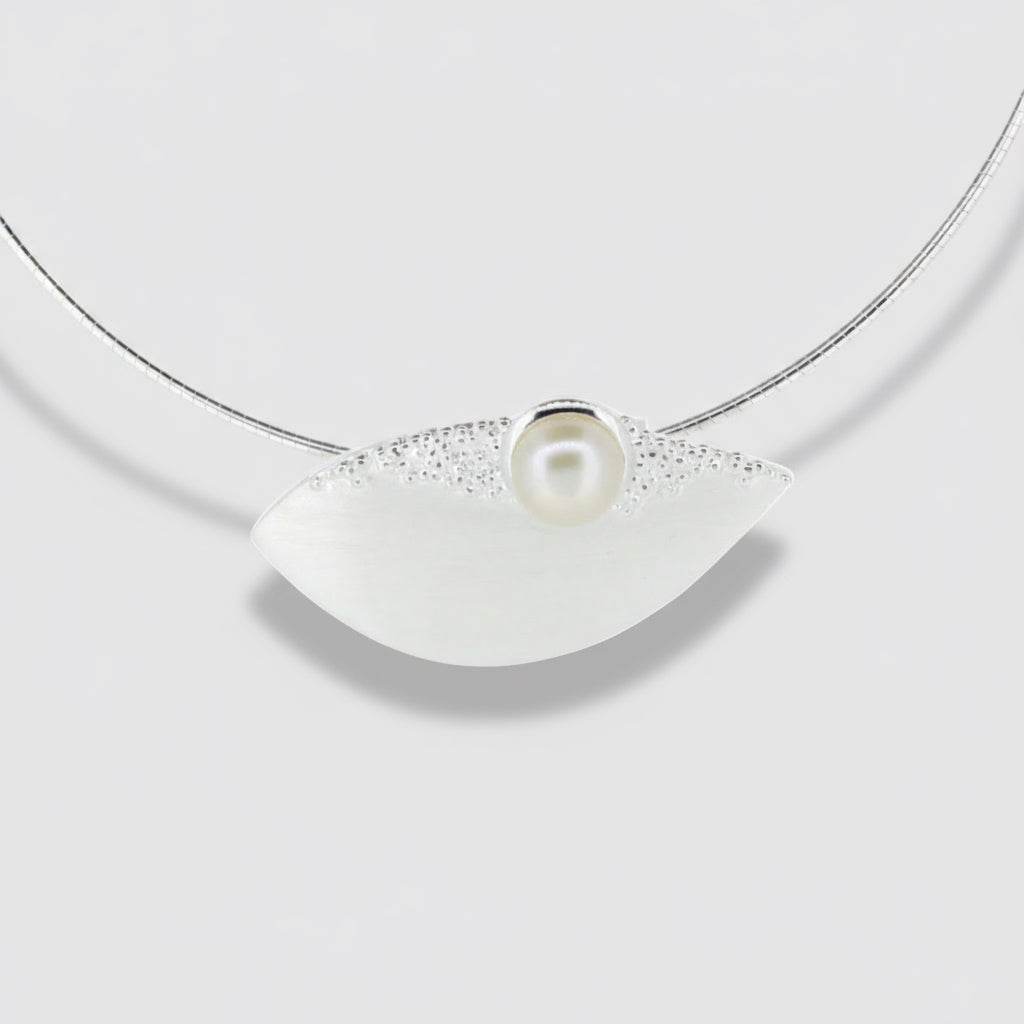 Silver Pearl Dotted Necklet