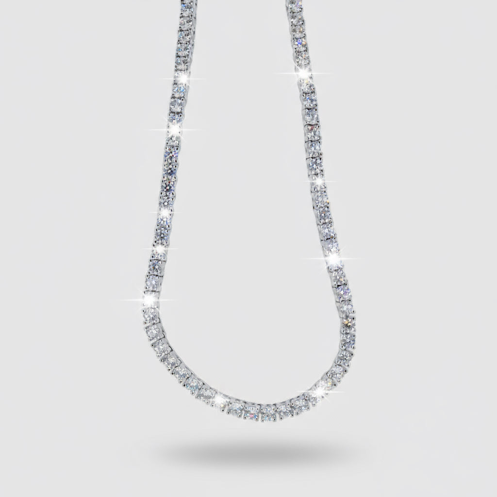 Silver CZ Tennis Necklace