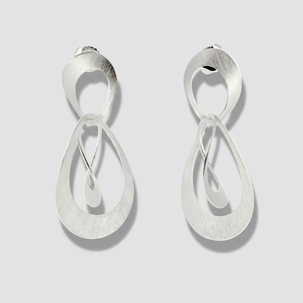 Silver Ornamental Drop Earrings