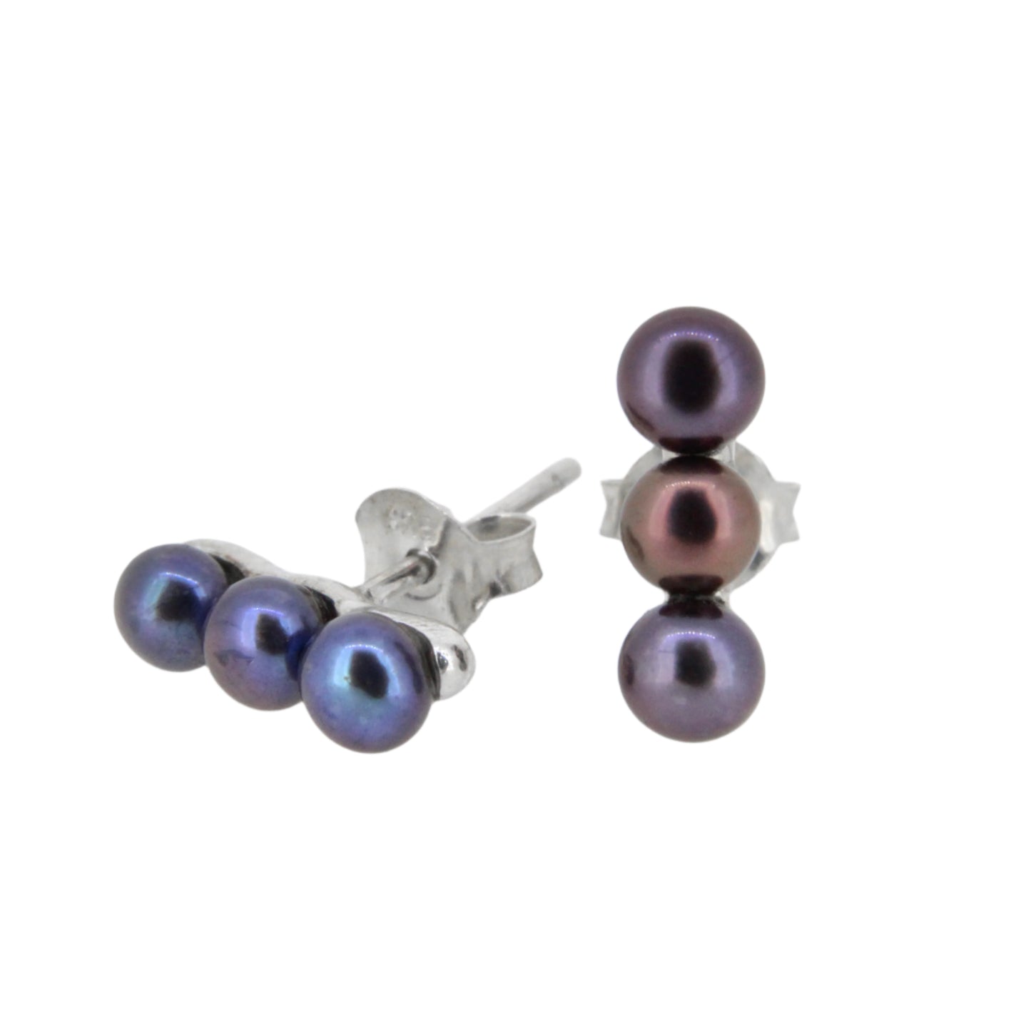 Peacock Pearl Triple Bar Studs