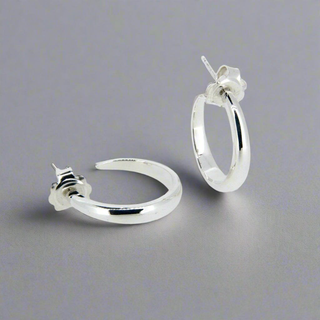 Silver Tapered Half-Hoops