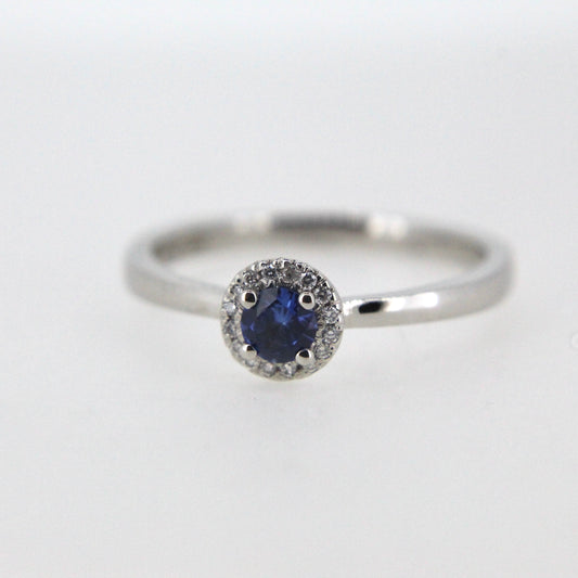 Platinum Sapphire Halo