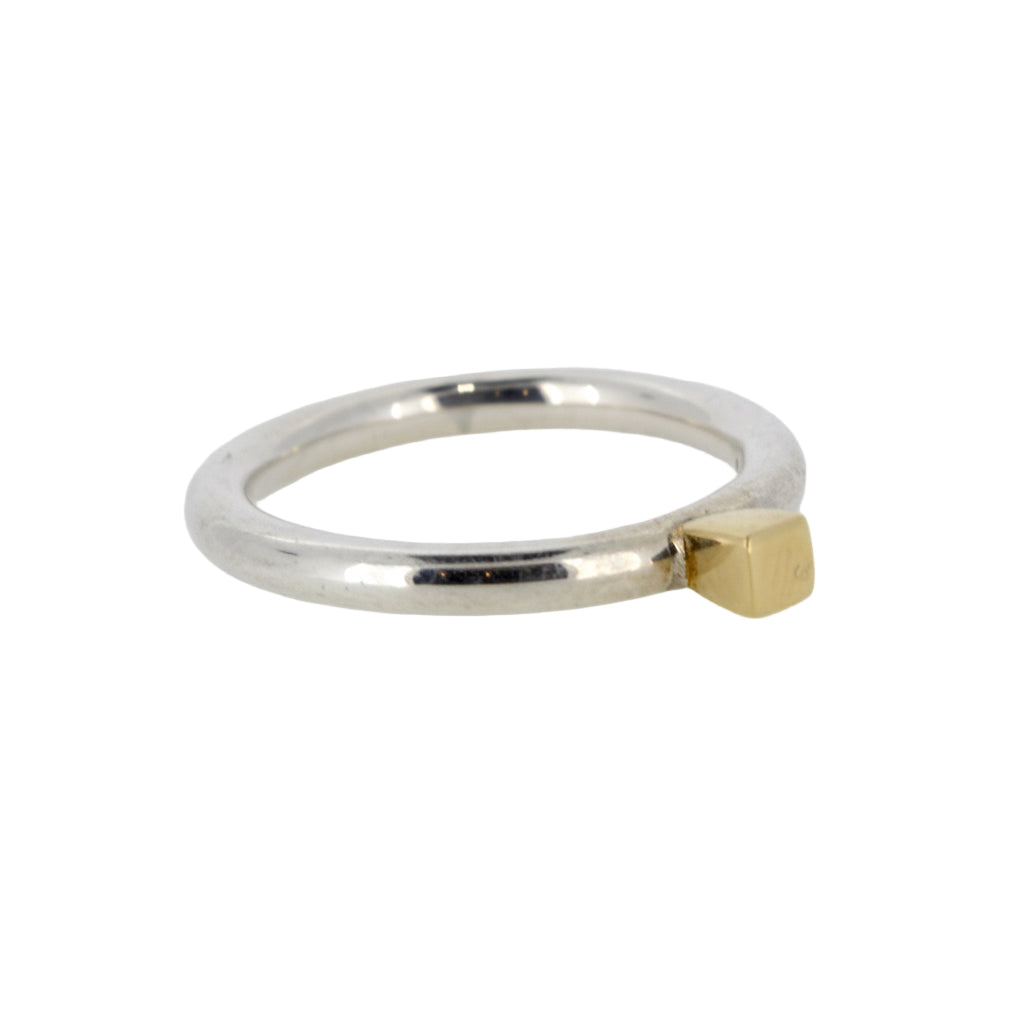Silver Ring with Small 18ct Gold Detail