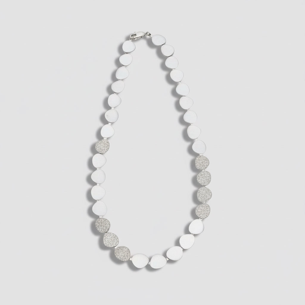 Brushed and Textured Pebbled Necklace