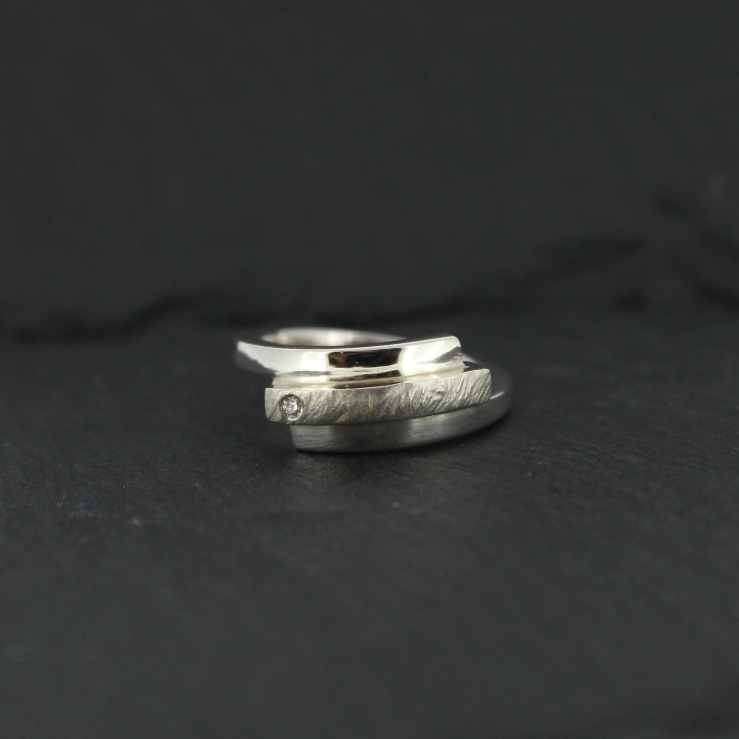 Textured Diamond Ring
