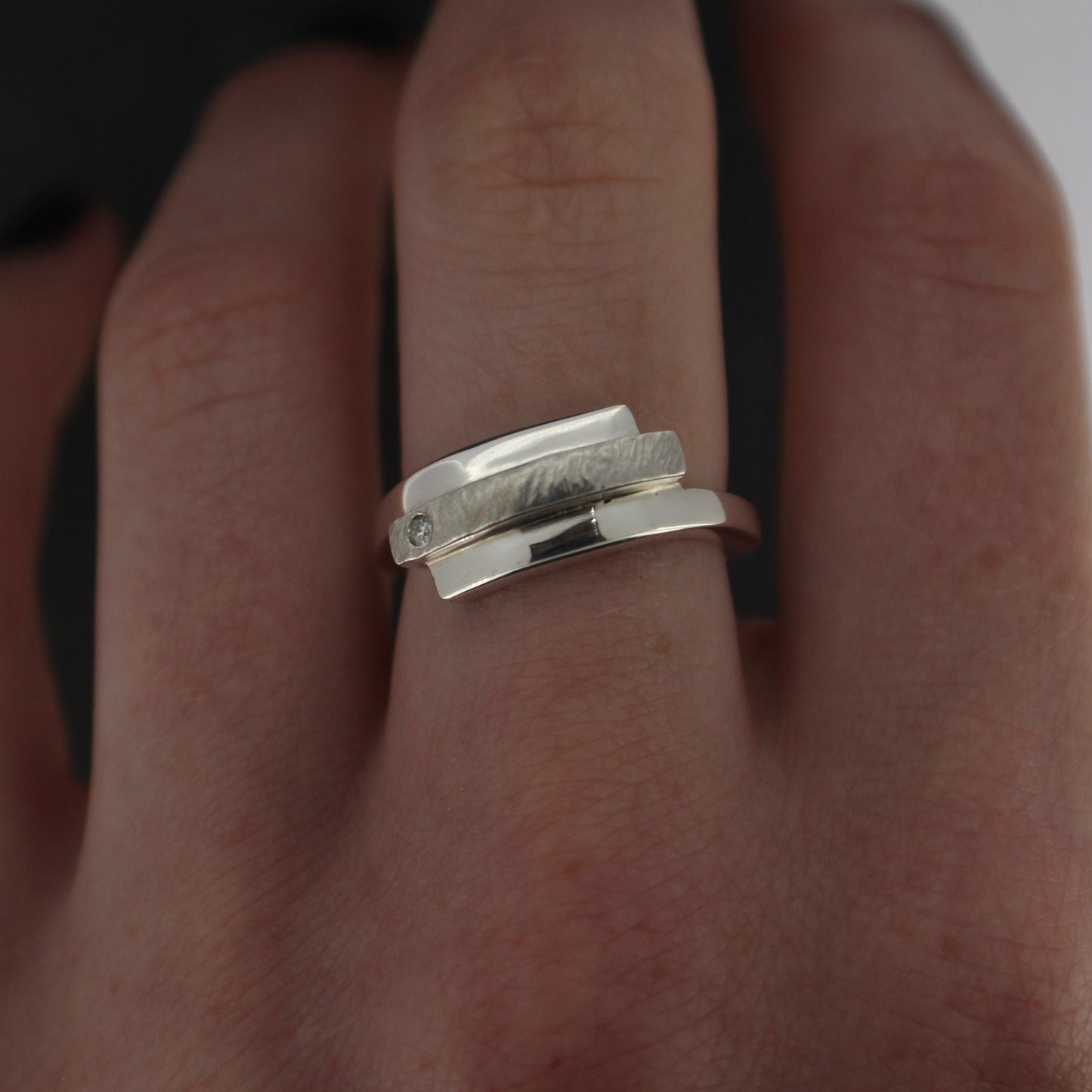 Textured Diamond Ring
