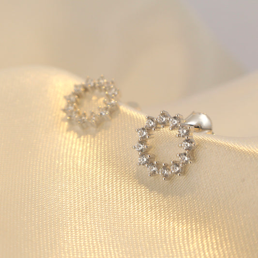 CZ Circle Stud Earrings
