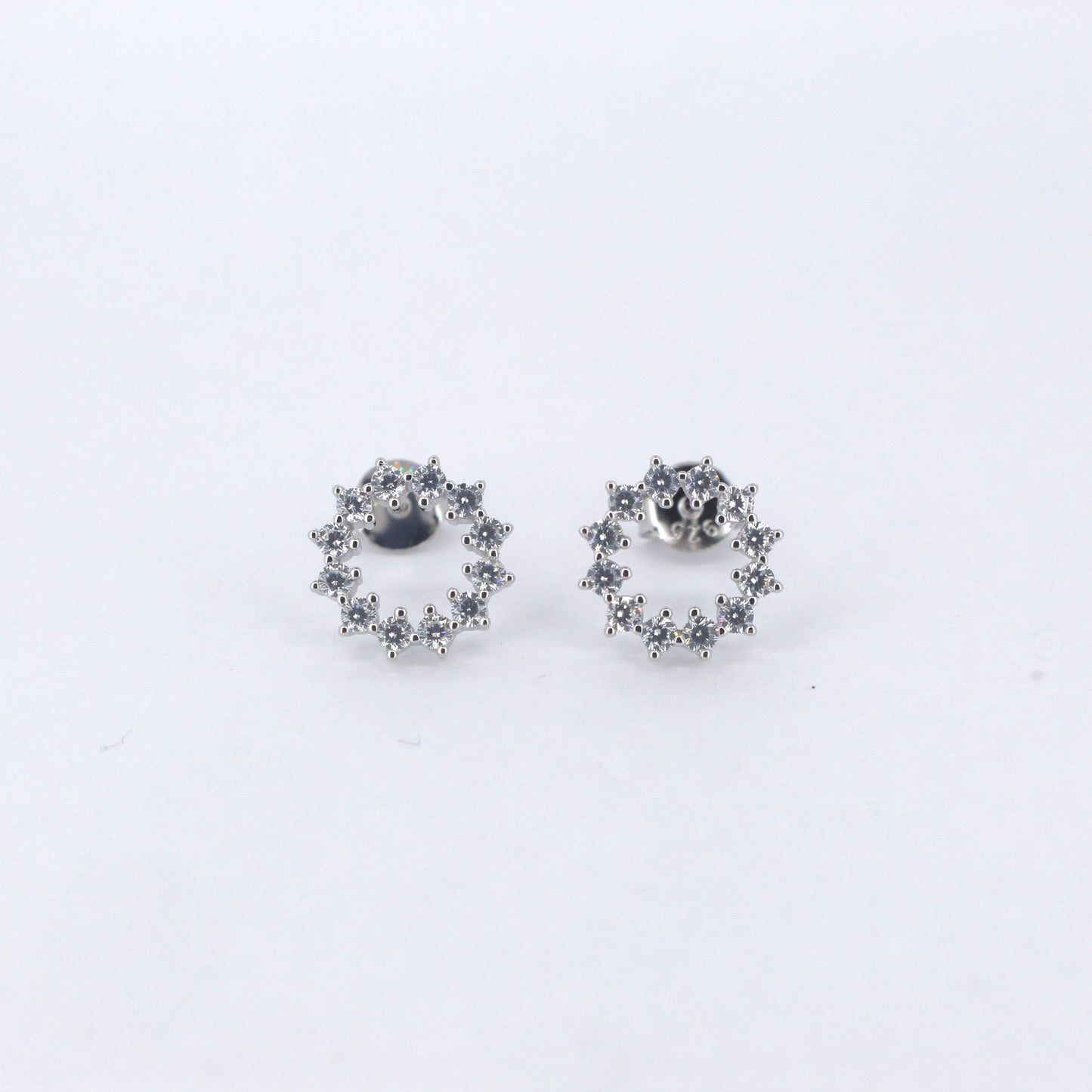 CZ Circle Stud Earrings
