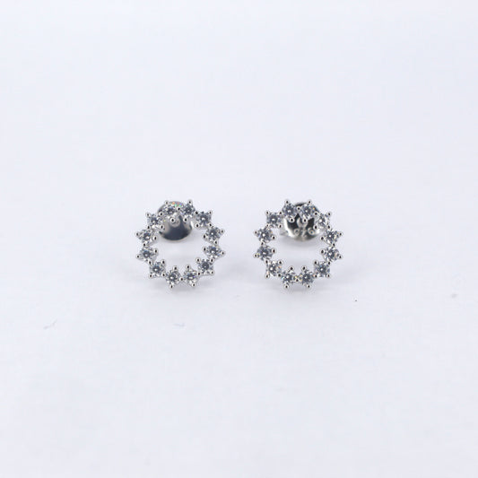 CZ Circle Stud Earrings