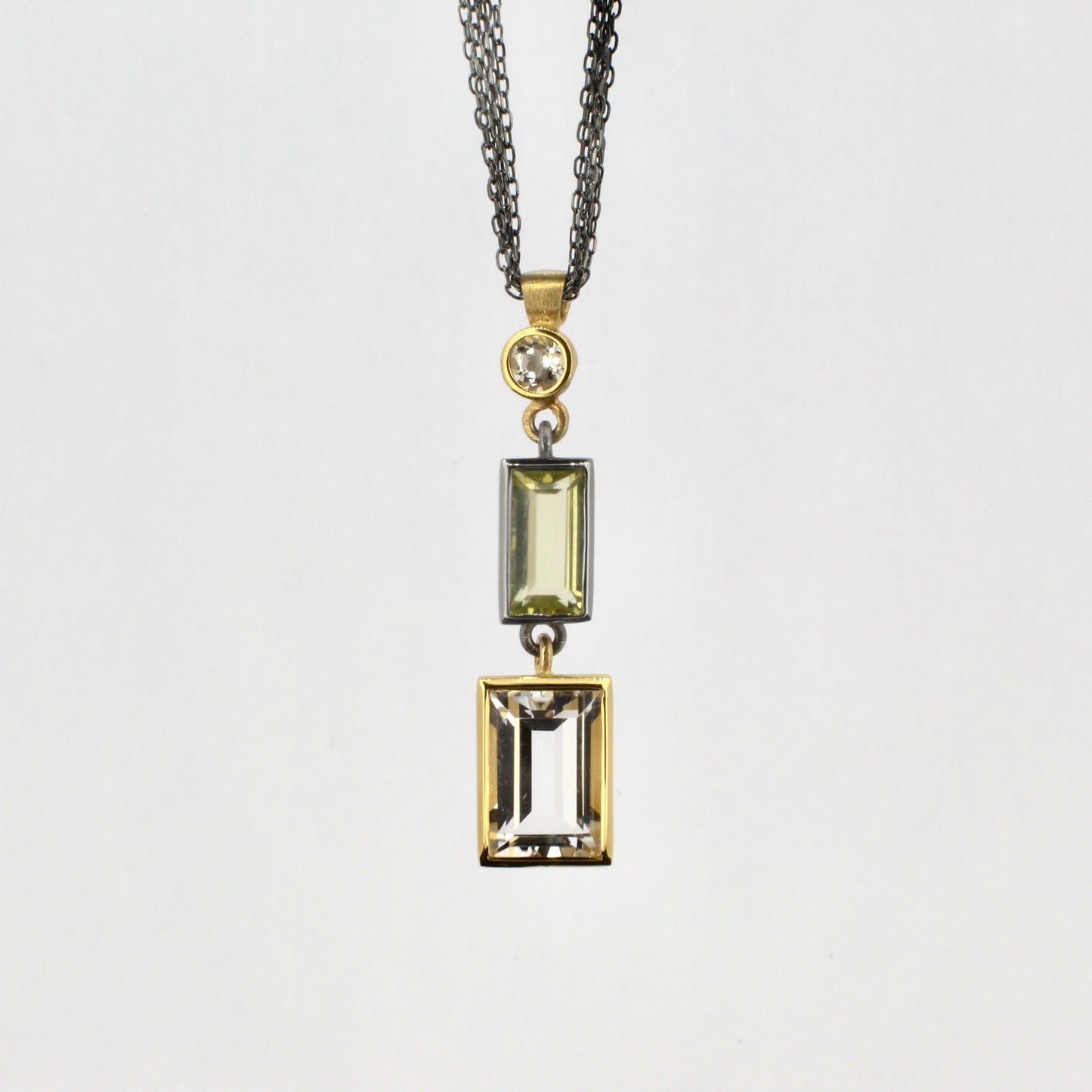 Lemon Quartz and Rock Crystal Necklace