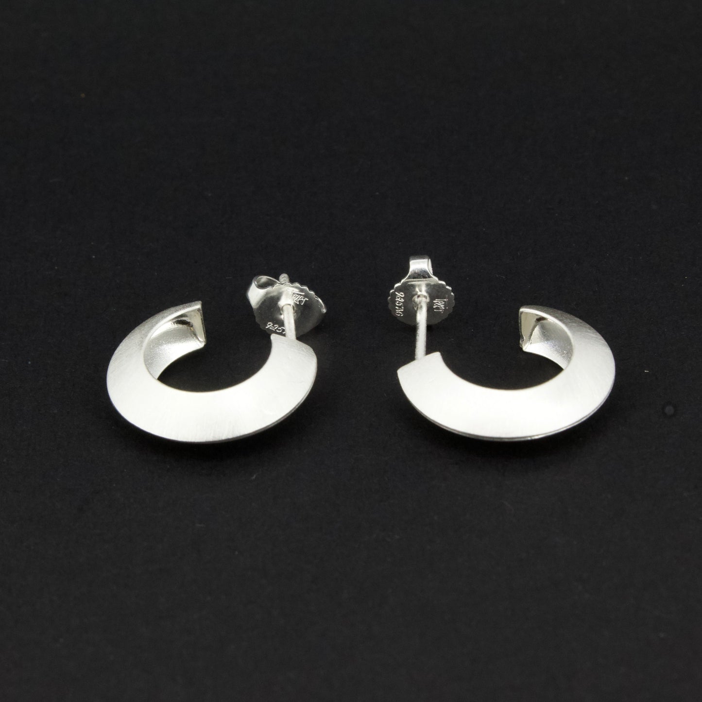 Silver Brushed Hoops