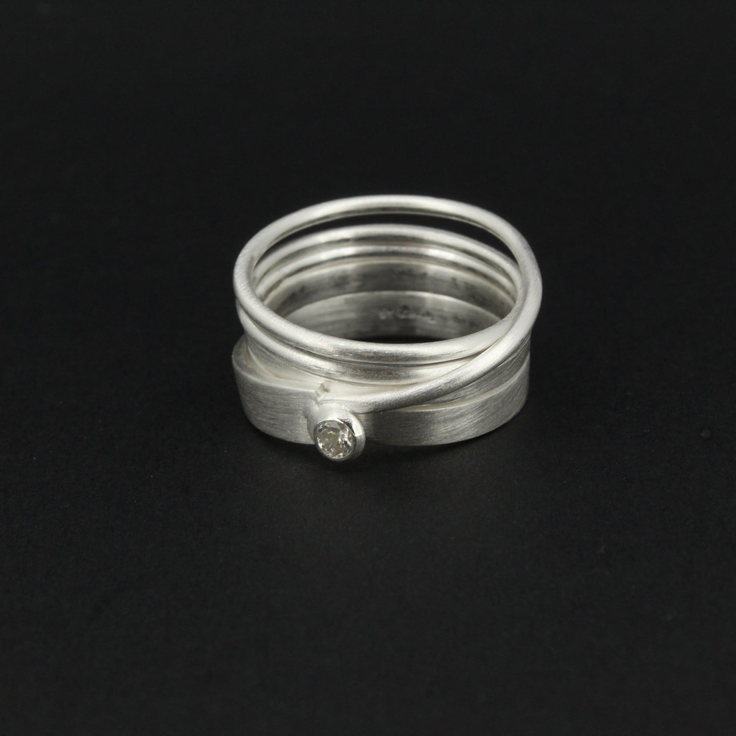 Silver CZ Swirl Ring