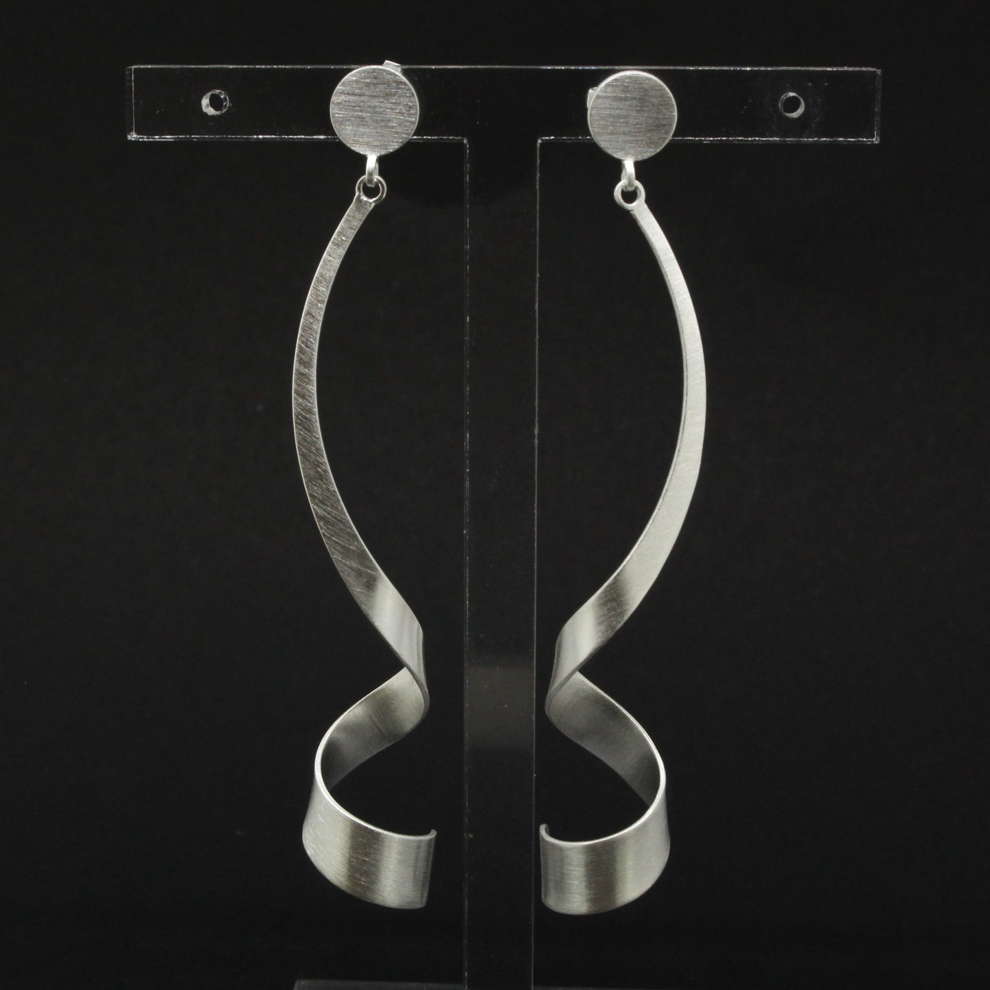 Silver Swirl Drop Earrings