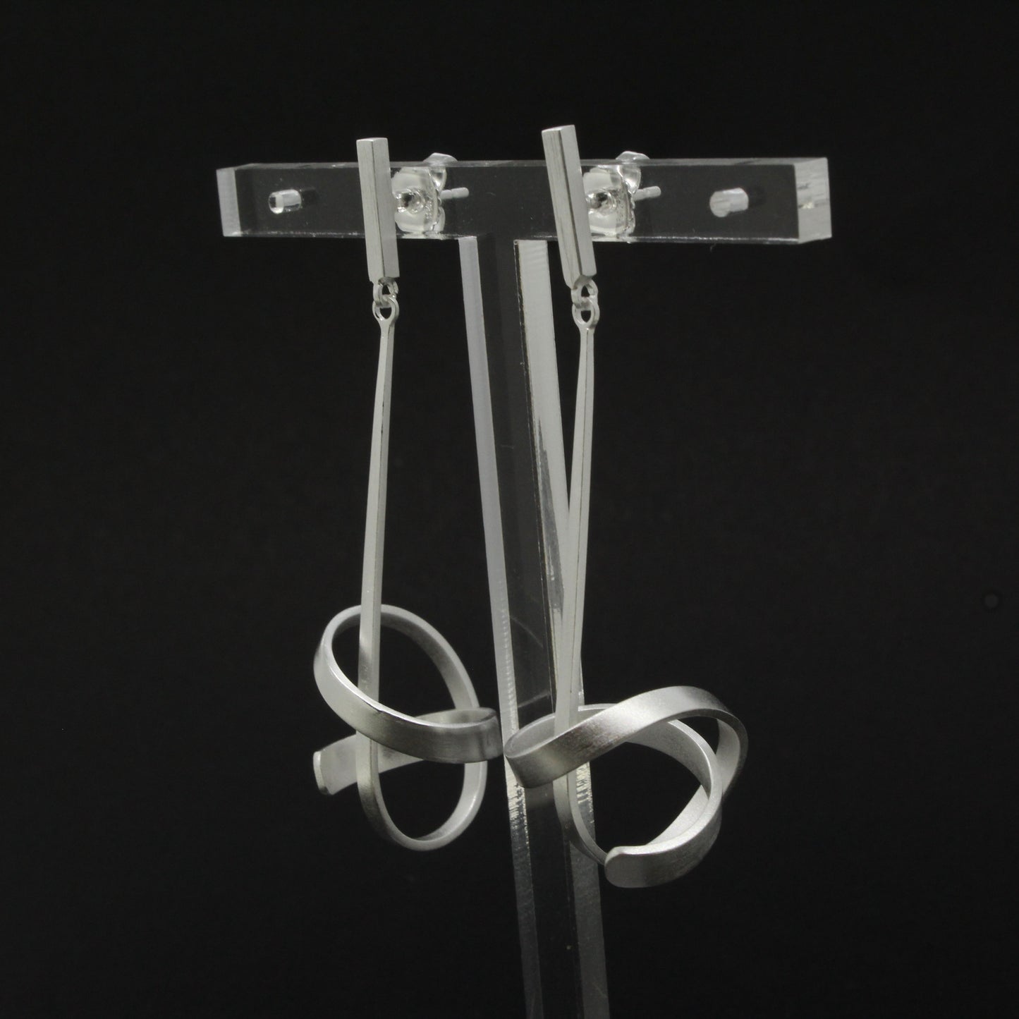 Silver Knot Drop Earrings