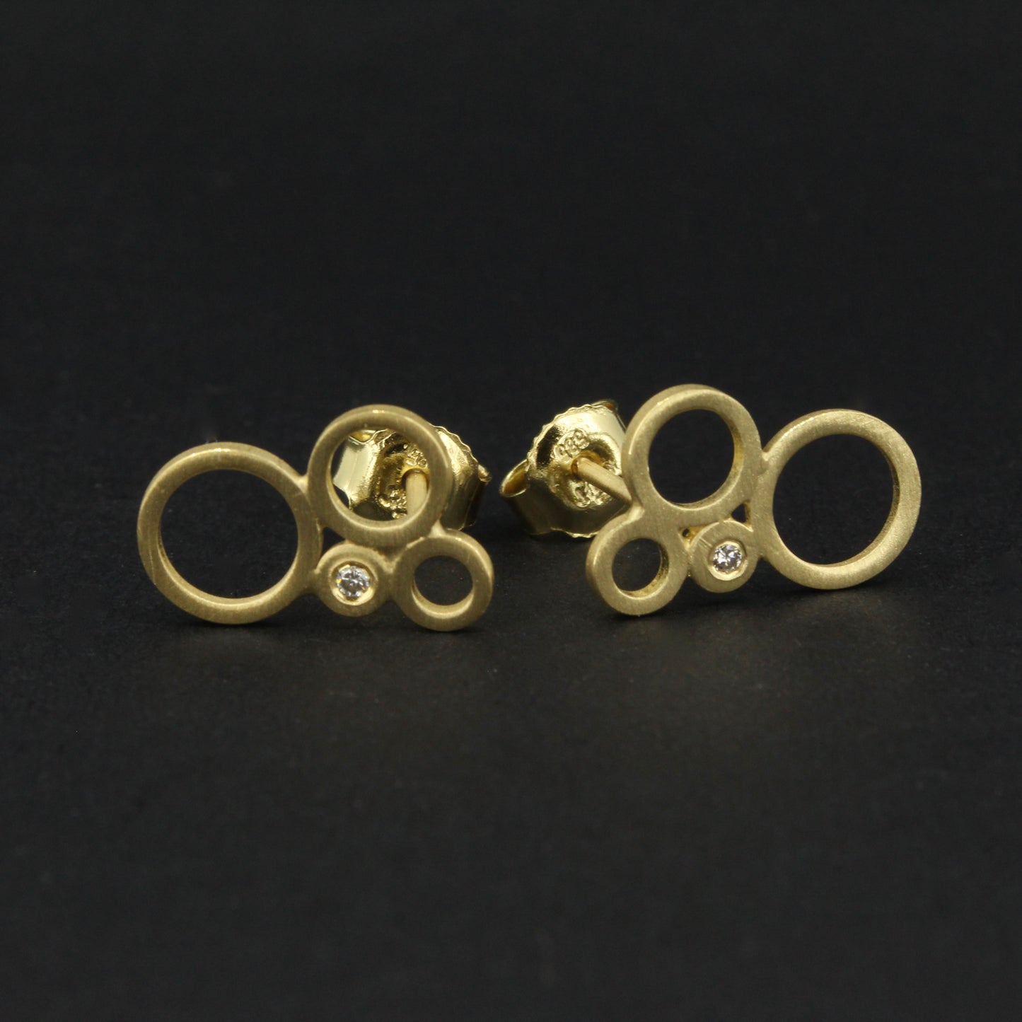 14ct Gold Diamond Bubble Studs