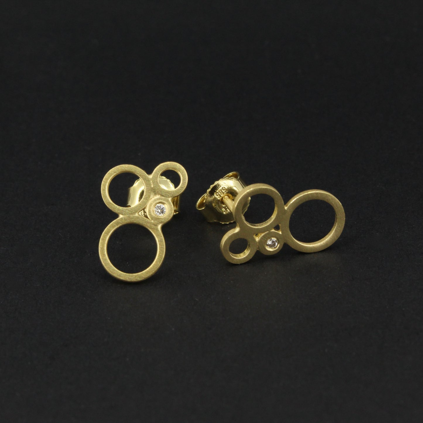 14ct Gold Diamond Bubble Studs