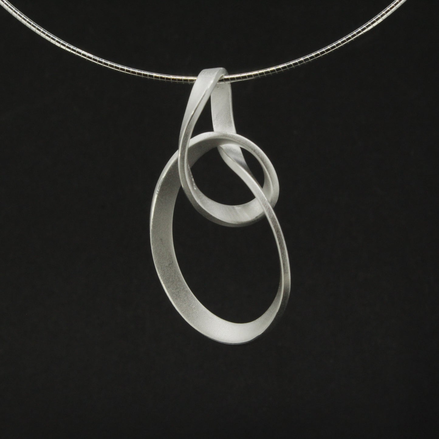 Silver Large Twisting Pendant