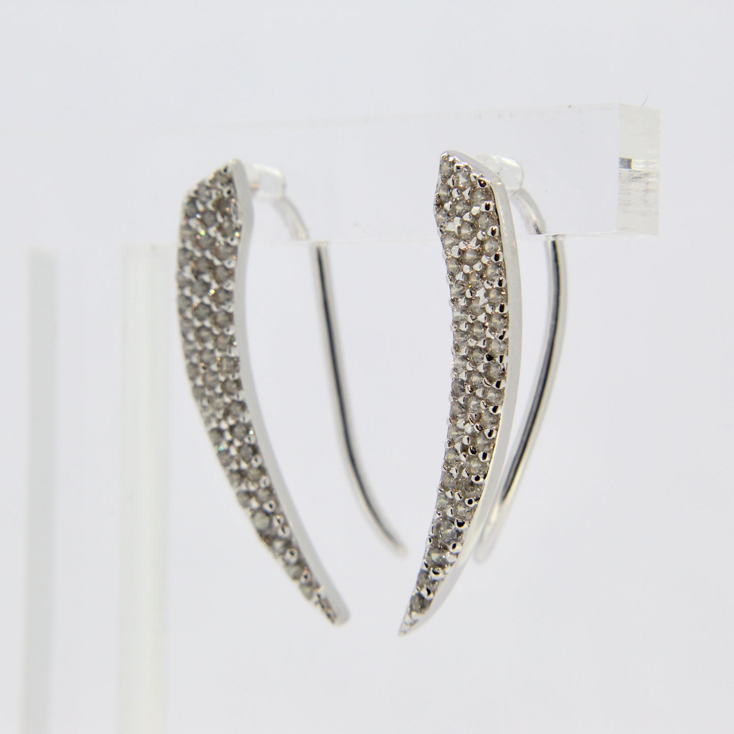 Silver CZ Fancy Drop Earrings