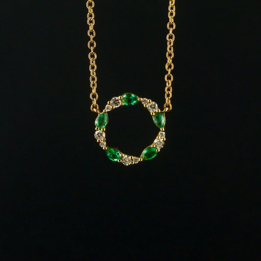 Emerald and Diamond Pendant