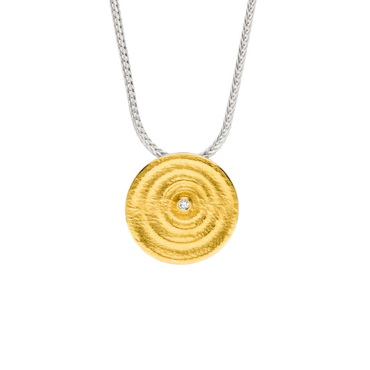 K1225 - Silver, Gold and Diamond Pendant