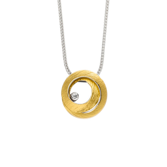 K1315 - Silver, Gold and Diamond Pendant
