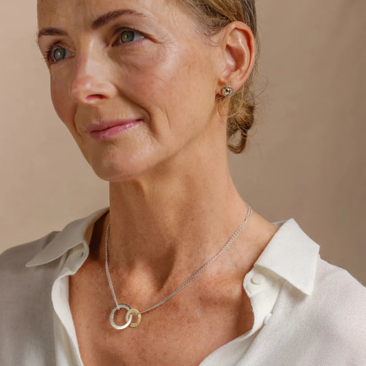 Large Double Croí Álainn Necklace Silver