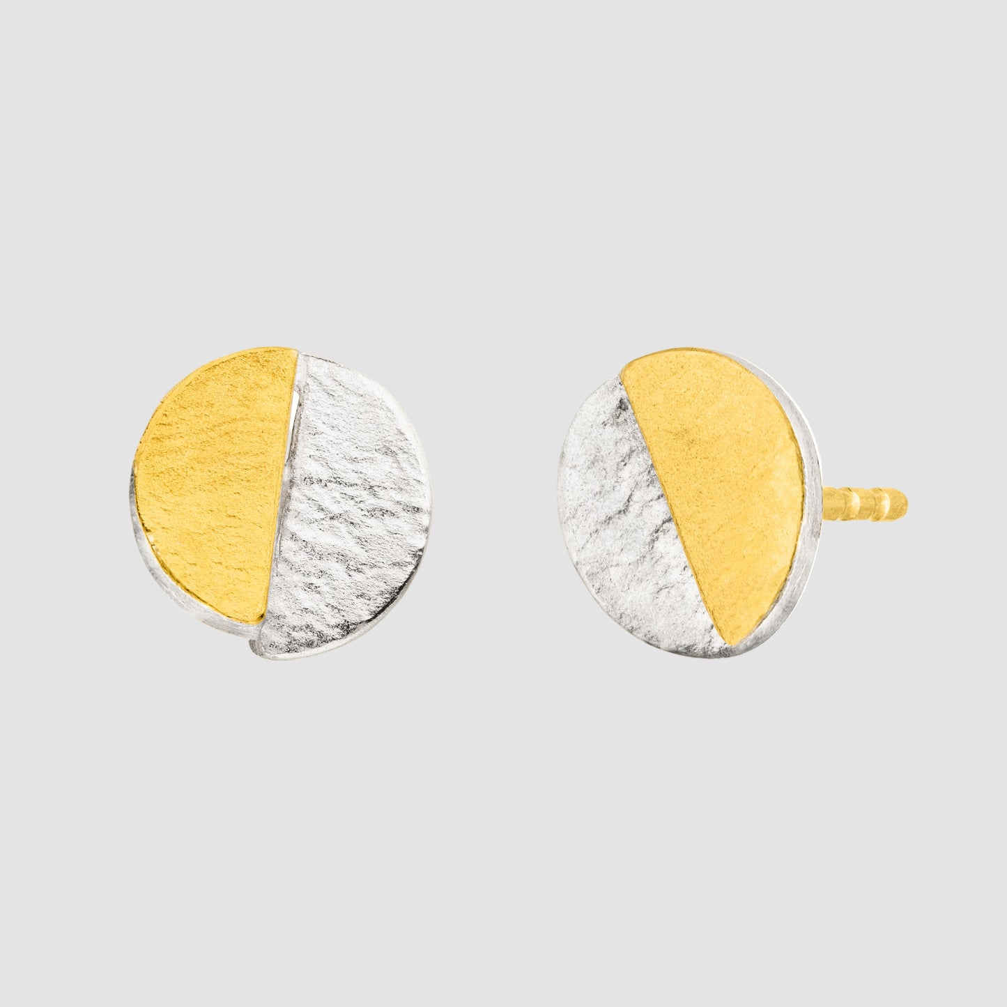 O1024 - Silver and Gold Half-Moon Studs