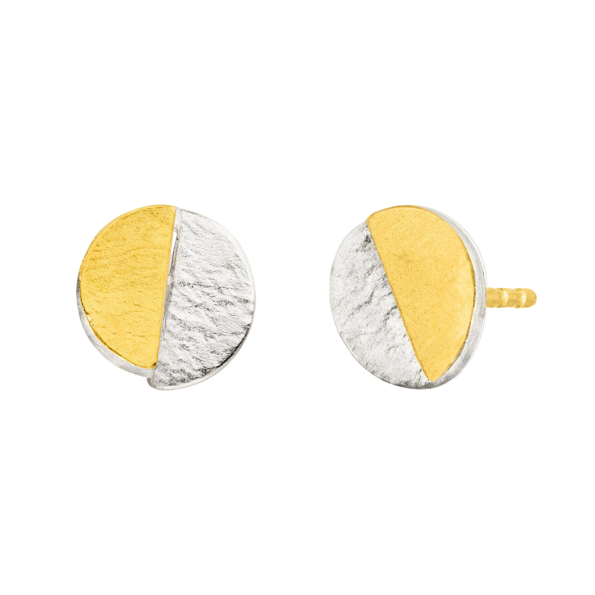 O1024 - Silver and Gold Half-Moon Studs