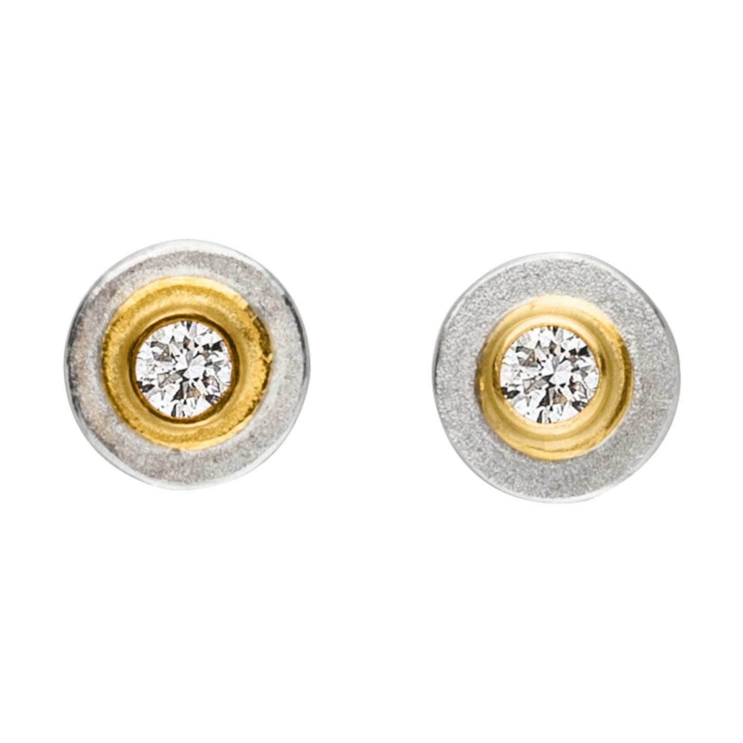 O691 - Gold Bezelled Diamond Studs
