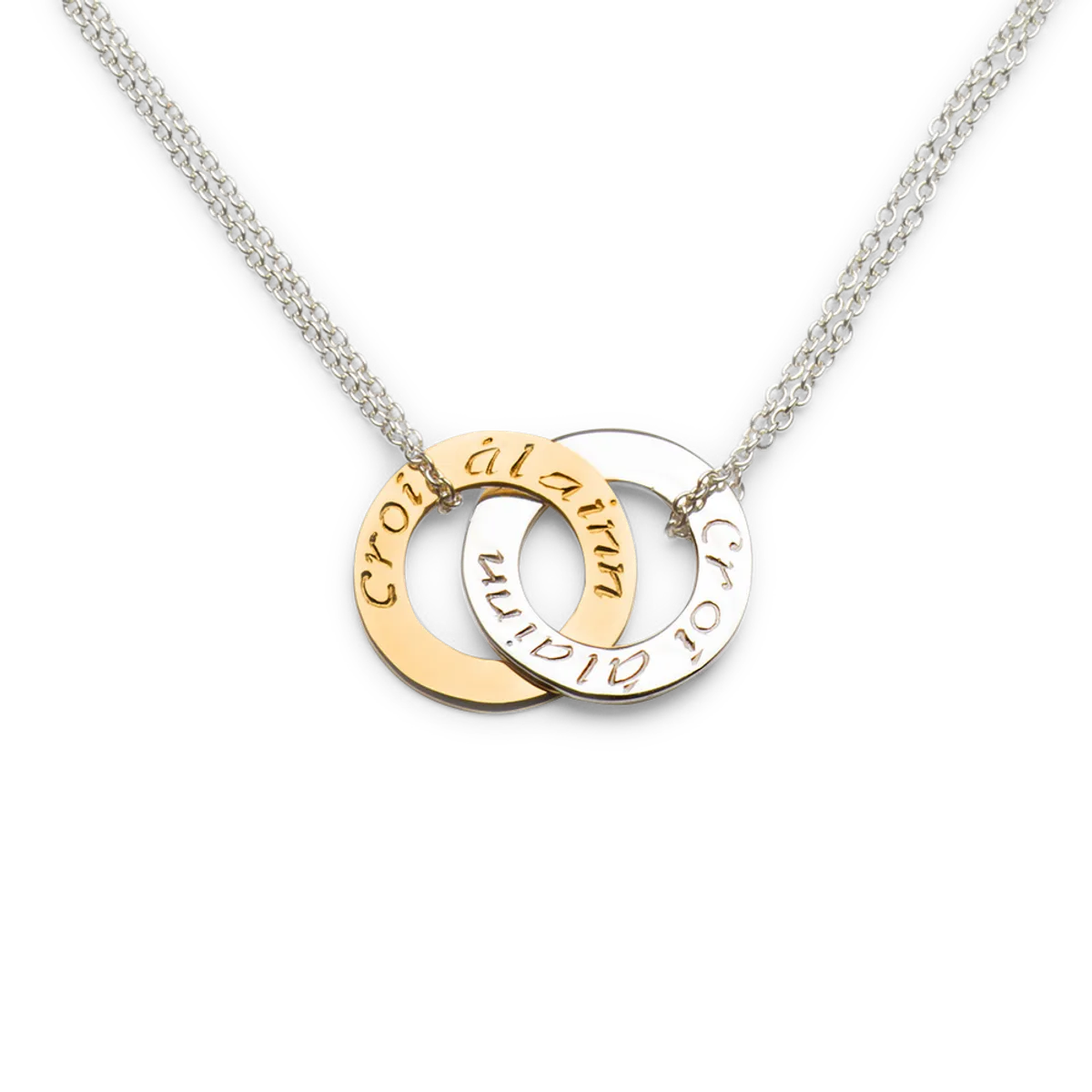 Croí álainn Double Mini Gold Pendant